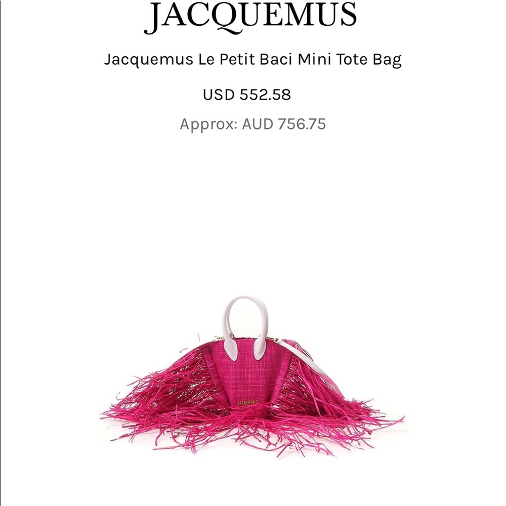 Jacquemus pink fringe bag